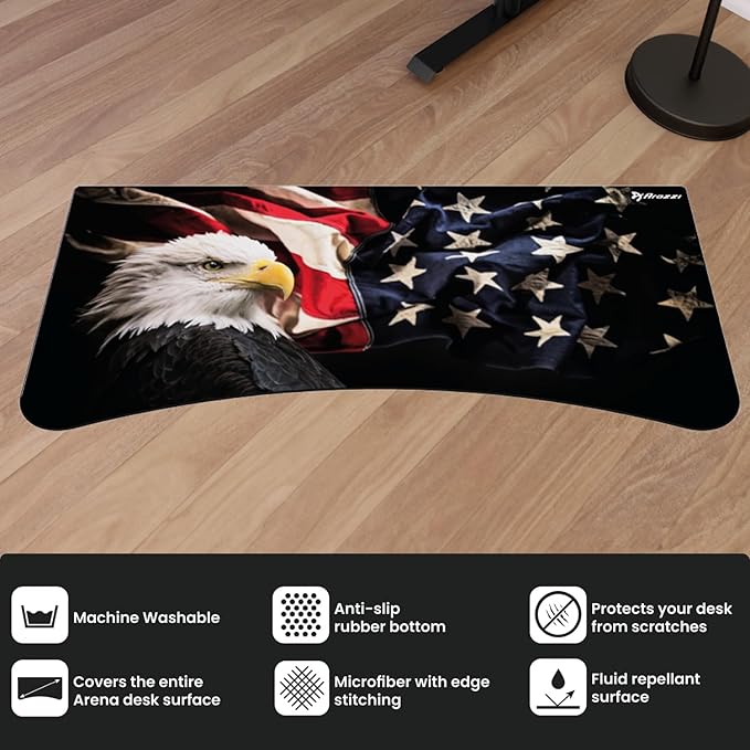 Arozzi Arena Gaming Desk Mat Full Surface Custom Desk Pad Interchangeable Water Resistant &amp Washable Computer Desk Mouse Pad with Stitched Edges (D042)