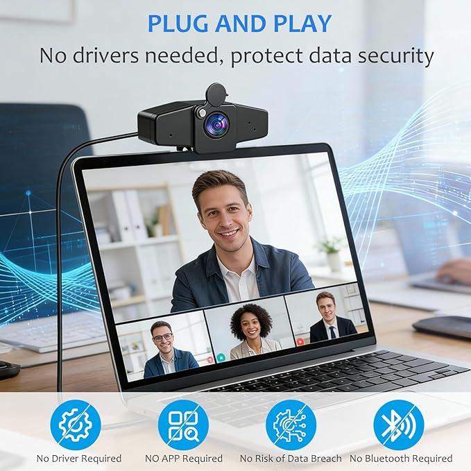 POHO 4K Webcam for PC Ultra HD Computer Camera with PDAF Autofocus Aluminum Material Auto Light Correction70° FOV Web Camera with MicrophonePrivacy Cover for Streaming Conference Zoom