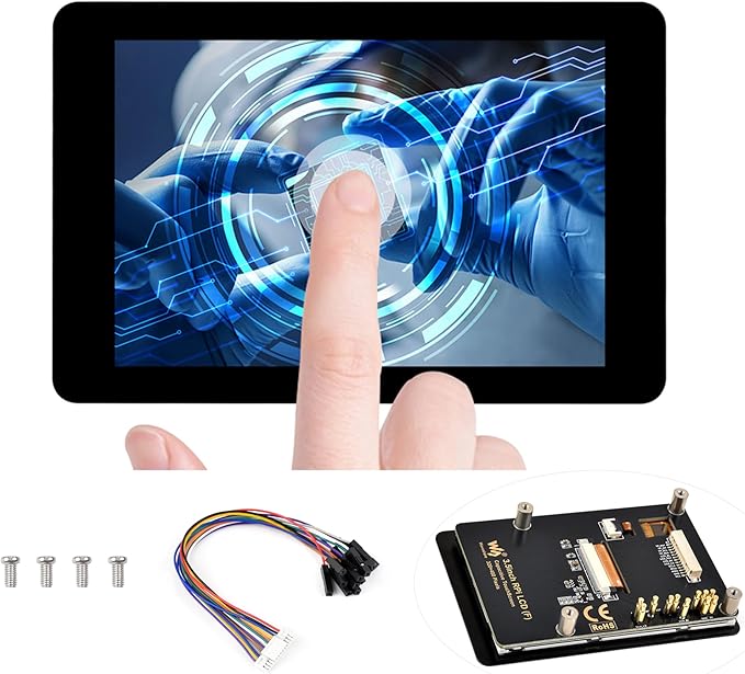 3.5inch Capacitive Touch Display Compatible with Pi 5/4B/3B+/3B/Pico W/Pico 2W/ ESP32  IPS LCD Screen 320×480 Resolution 262K Color Pigo Pin Header and GH1.25 13PIN Cable Two Connection Ways