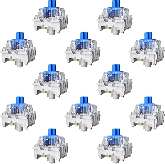 Blue Switch 3 Pin Mechanical Keyboard SwitchesDustproofAccurate Typing Clicky Tactile Feel for DIY Gaming Keyboard with 3 Kailh Box Clicky Switches(105+3Pcs)