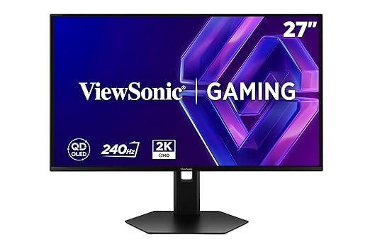ViewSonic VX2738-2K-OLED 27 Inch 1440p OLED Gaming Monitor with 240Hz 0.03ms Response Time AMD FreeSync Premium Advanced Ergonomics HDMI and DisplayPort Inputs