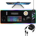 Mouse Pad with Wireless Charging Large Desk Mat RGB Gaming Mousepad 10 Light Colors LED Gaming Pad Keyboard Pad with Ultra-Smooth Surface &amp Non-Slip Rubber Base Waterproof Full Desk Mouse Pad