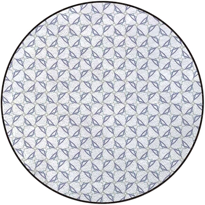 Geometric Floor Protector Office Chair Mat Gaming Chair Mat Protects Hardwood Floors Chairs Move Smoothly Seigaiha Pattern OverlappingBlue White Diameter 43.3 in