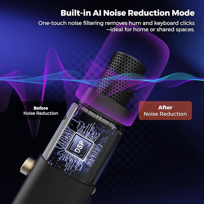 NearStream AM15X Dynamic USB/XLR Microphone Broadcast Mic for Streaming Gaming and Remote Work Powerful Noise Reduction and Warm Studio Sound with Mute Gain and Headphone Jack Black