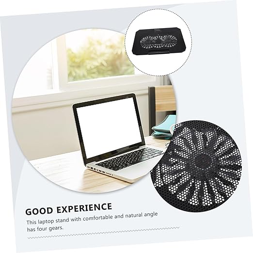 1Pc Cooler Stand Durable Cooling Pad with USB Power for Improved Heat Dissipation Compatible with Notebook Black