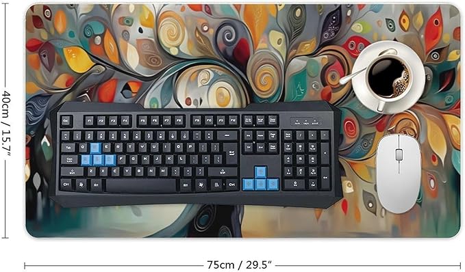 Tree of Life Mouse Pad Gaming Mousepad 30 x 16 Inch Large Desk Mat Keyboard Pads Extend Long XL Mouse Mat with Non-Slip Base Desk Accessories for Home Office Keyboard Mouse