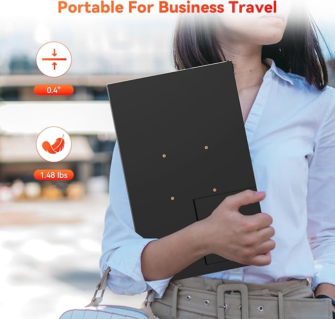 HotYeah Portable Laptop Monitor 15.6-in 1080P FHD Travel Monitor USB-C HDMI External Computer Screen FreeSync IPS w/Kickstand Extra External Display for Laptop PC Mac Phone Tablet Switch Xbox PS5