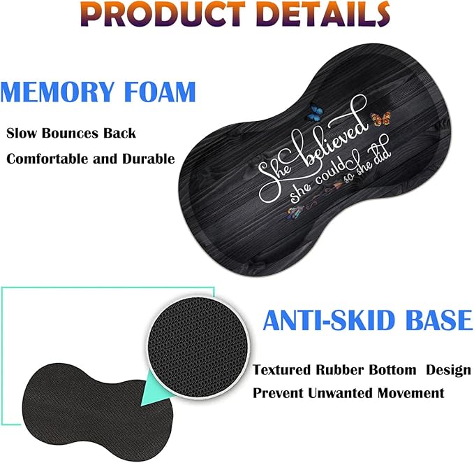 Extended Gaming Mouse Pad Desk Pad Keyboard Pad Mouse Wrist Rest and Coaster Anti-Slip Rubber Base Mouse Pad Suitable for Gaming and Office She Believed She Could So She Did