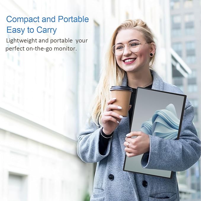 18.5 Inch Large Portable Monitor for Laptop 120Hz 1080P FHD IPS Portable Travel Second Screen Display for/Phone/Xbox PS4/5 125% sRGB Dual Speakers VESA &amp Storage Bag