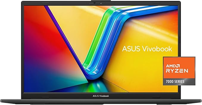 ASUS Vivobook Go 15.6” FHD Slim Laptop AMD Ryzen 3 7320U Quad Core Processor 8GB DDR5 RAM 128GB SSD Windows 11 Home Fast Charging Webcam Sheild Military Grade Durability Black E1504FA-AS33
