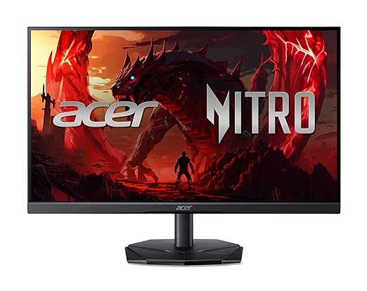 acer Nitro 24.5 Inch Full HD 1920 x 1080 Gaming Monitor | AMD FreeSync | 180Hz Refresh | 1ms (VRB) | 99% sRGB | HDR 10 Support | One Display Port 1.2 &amp Two HDMI 2.0 | KG251Q P3biip