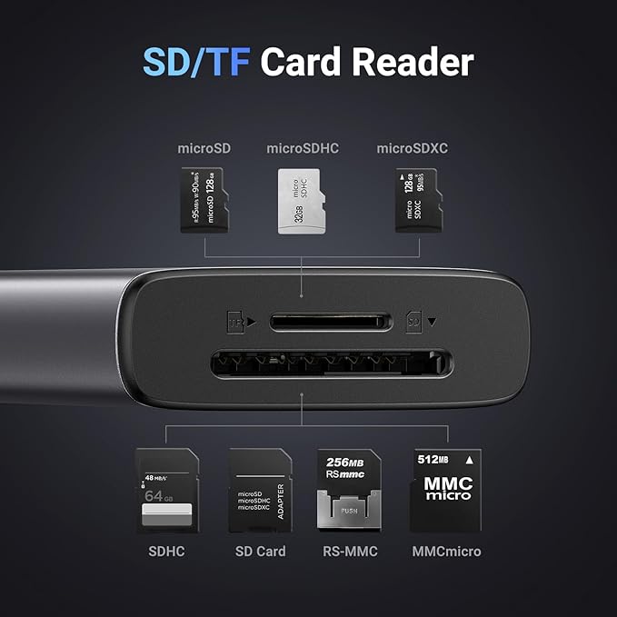 UGREEN Revodok Pro 107 USB-C Hub 7 in 1 10Gbps USB C 3.2 &amp 2 USB-A 3.2 4K HDMI 100W Power Delivery SD/TF Card Reader for MacBook Pro/Air iPad Pro iPhone 15 Pro/Pro Max Thinkpad and More.