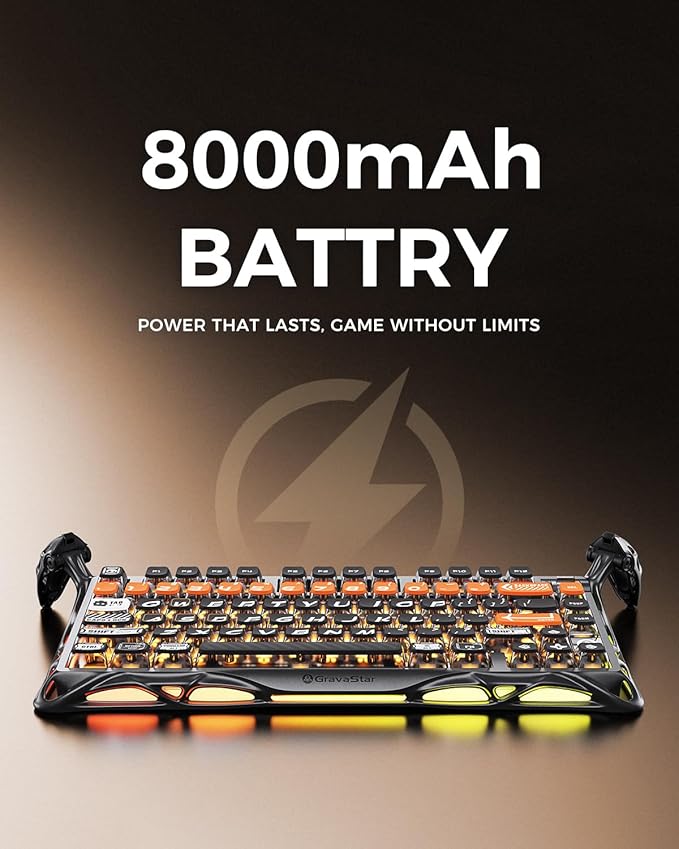 GravaStar Mercury K1 Pro Wireless Mechanical Gaming Keyboard 75% Layout RGB Custom Keyboard Aluminum Alloy Matte Black Frame with Phoenix-Inspired Keycaps Hot-Swappable Linear Switches – CyberFlare