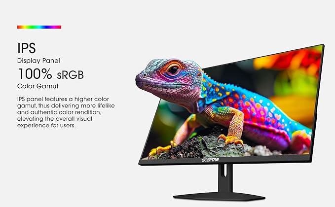 Sceptre New IPS 27-inch Prime Gaming Monitor 100Hz DP HDMI USB Type C Build-in Speakers Machine Black 2026 (E275W-FP100T Series)