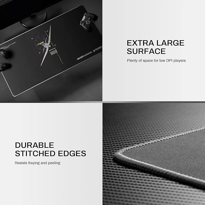 EUREKA ERGONOMIC &amp Call of Duty Vanguard Thunderbolt Gaming Mouse Pad Extended XXL Large Black Home Office PC Computer Desk Accessories Keyboard Mousepad Mat with Non-Slip Rubber Base Stitched Ed