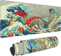 Large Gaming Mouse PadJapanese Ukiyoe Anime Dragon MousepadStitched EdgesNon-Slip Rubber BaseLong Extended Desk Mouse Mat(31.5x12)