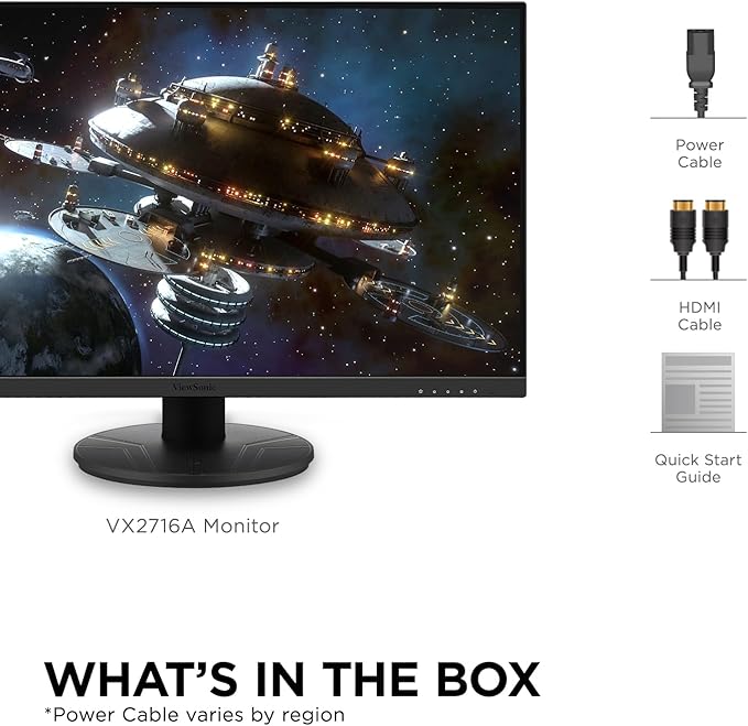 ViewSonic VX2716A 27 Inch 1080p 1ms 120Hz IPS Gaming Monitor with Eye Care USB C HDMI 1.4 and DisplayPort Inputs