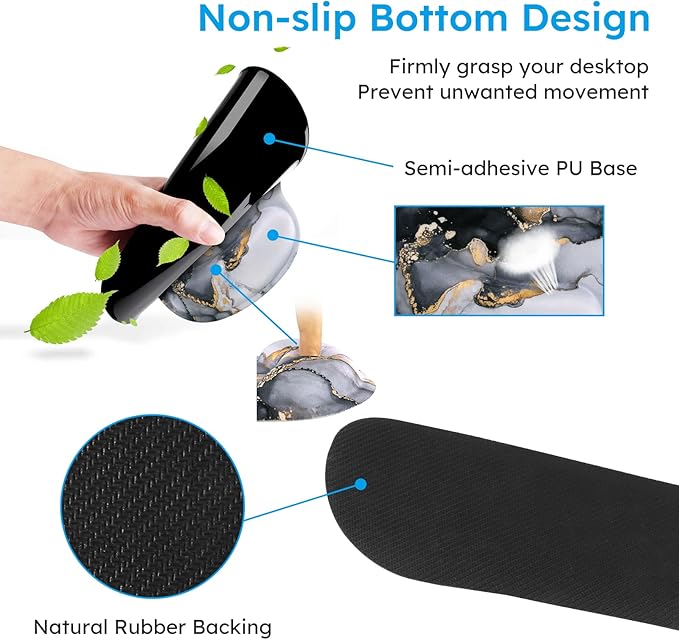 iCasso Desk Mat Gaming Mouse Pad Wrist Support Set4in1 XXL Large Mousepad + Keyboard Wrist Rest+Mouse Wrist Rest+Coaster Set with Ergonomic Design for Home Office Table Computer-Grey Ink Marble