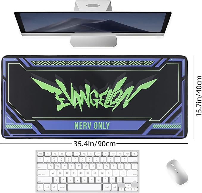 Mouse pad - Inspired by NERV &amp Evangelion Sci-Fi Aesthetic Large 35.4x15.7 Anime-Themed Gaming Desk Mat