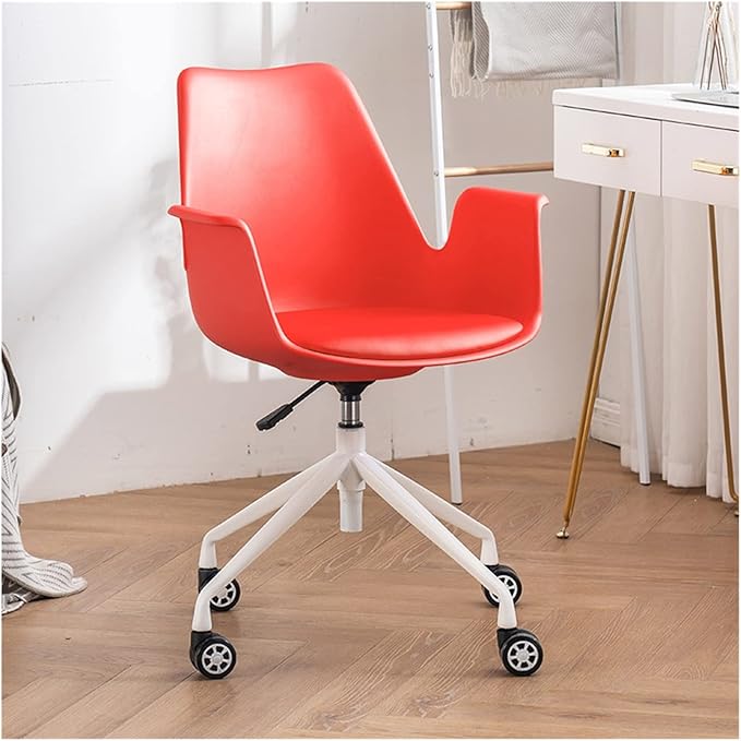 Adjustable Office Computer Chair with Armrest Office Chair Computer Chair Swivel Lifting Household Bedroom Furniture Backrest Office Chairs(Red)