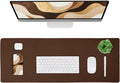 ALOANES Waterproof Mouse Pad with Durable Stitched Edge XXXL Gaming Keyboard Pad Non-Slip Rubber Base Mouse Mat Extended Desk pad for Gamer Office &amp Home Brown Mousepad 35.4x 15.7x 0.12