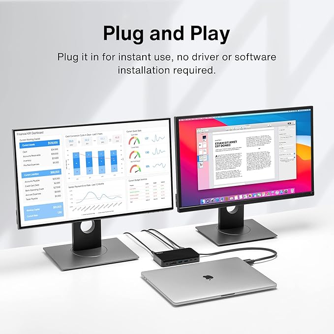 iVANKY FusionDock 1+ MacBook Pro Docking Station with 180W Power Adapter 12-in-1 Dual 4K@60Hz USB C Dock for MacBook Pro/Air Thunderbolt 3/4 Dock HDMI 2.0 96W PD 6 USB 2.5Gbps Ethernet SD/TF Audio