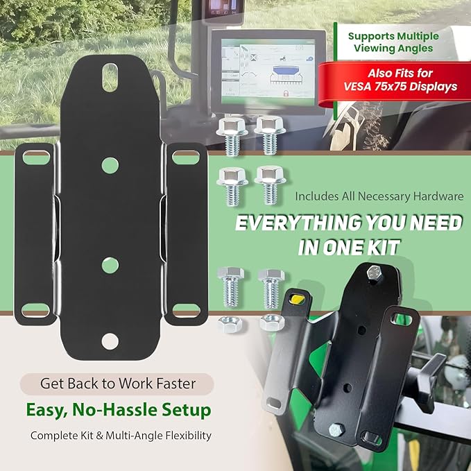 Camoo Heavy-Duty Monitor Mounting Bracket Kit Fits for John Deere 4640 and 4240 Display Gen4 Gen5 Gen5+ Display Module Mounting Bracket Universal Regular for Support Stability