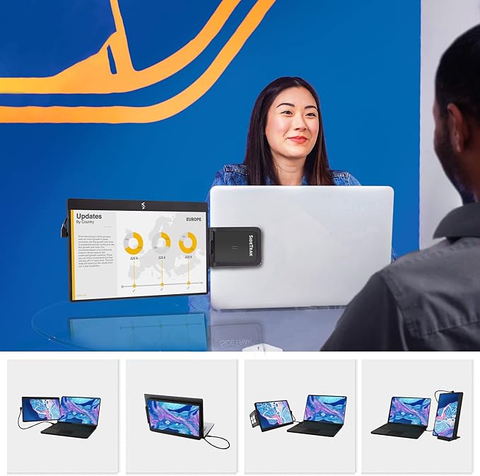 SideTrak Swivel 12.5 Portable Monitor for Laptop Patented Swivel Hinge Laptop Screen Extender | FHD Dual Screen w/Kickstand USB or HDMI Mac PC Chromebook Compatible (Single Monitor)