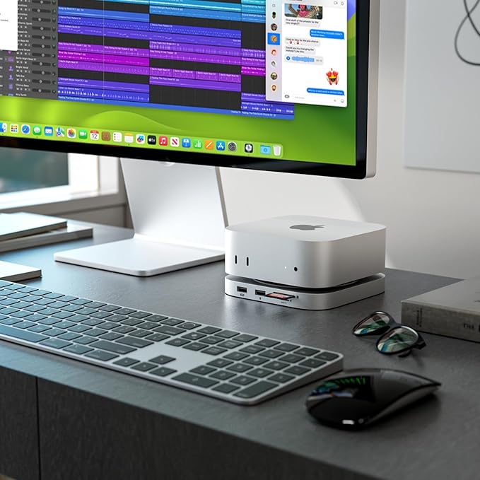 Minisopuru MINI4PRO Mac mini M4 Dock with 4K@60 HDMI 8TB M.2 NVMe SSD Enclosure Mac mini Hub &amp Stand for Mac mini M4 and M4 Pro 2024 (TF/SD Slot 3* USB-A 2.0 Audio) | Silver
