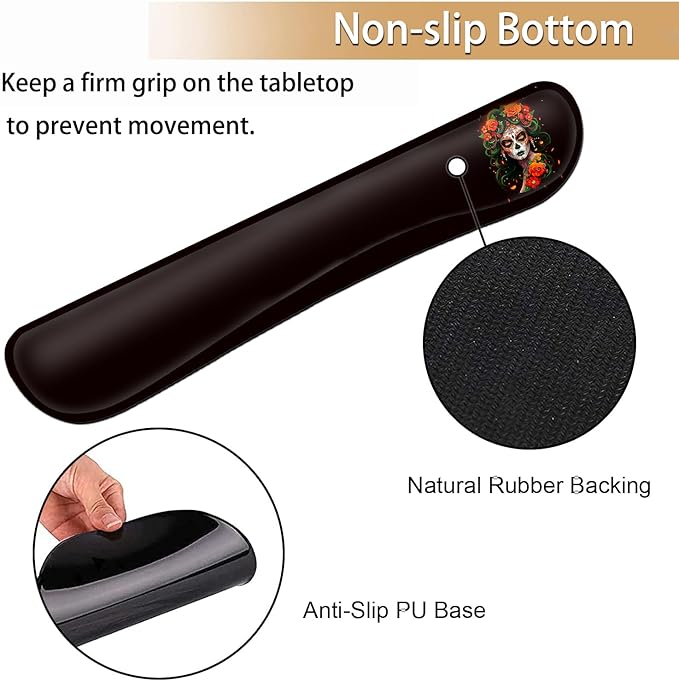 Ergonomic Gaming Mouse Pad Wrist Support and Memory Foam Keyboard Wrist Rest with Anti-Slip Base for Home Office Computer Desk Pad Gel White Mouse Pad Easy Typing Cute Painted Elephants Desk Mat