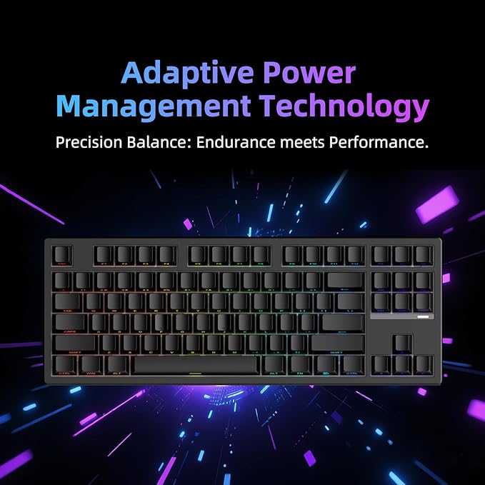 FE87 V2 Wired Mechanical Keyboard Dual 8KHZ Polling Rate Support SODC/Latency As 0.125MS/ARGBHot Swappable Gasket Sturcture Gaming Keyboard (Black/Azure Heaven Switch)