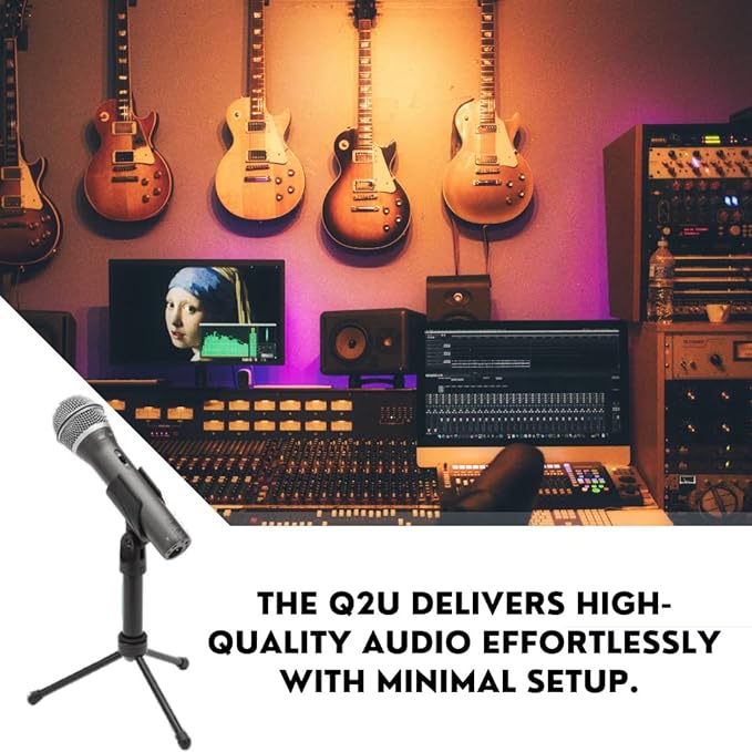 SAMSON Q2U USB/XLR Dynamic Microphone Recording and Podcasting Pack (Black)