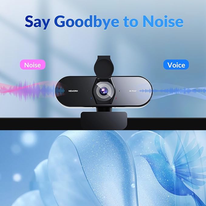 4K Webcam for PC with PDAF &amp CDAF Dual-autofocus Ultra 4K HD 2 Noise Reduction Mics Auto Light Correction USB-A Privacy Cover 79°FOV Streaming Camera for PC Mac Laptop Video Calls