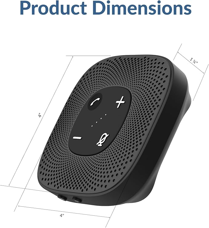 Cyber Acoustics Conference Speakerphone (SP-2000) - USB and Bluetooth Advanced DSP with 360 Degree Noise Cancelling Microphone with 3m Range 66 Ft BT Wireless Range