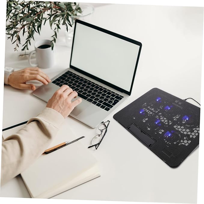 1pc Laptop Cooling Pad Quiet Fans Adjustable Laptop Stand for Improved Cooling Compatible USB Powered Ergonomic Design for Use
