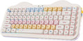 YUNZII C75 Wireless Mechanical Keyboard75% Layout Hot-Swappable NKROBT5.0/2.4G/USB-C ModeDye-Sub PBT MOA KeycapsRGB Gasket MountCute Cake Design for Mac/Win/Gaming (Beige Milk V2 Switch)