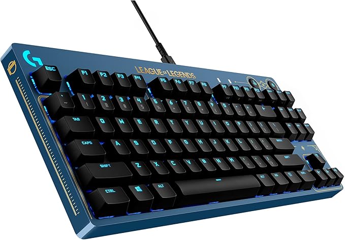 Logitech G PRO Mechanical Gaming Keyboard - Ultra-Portable Tenkeyless Design Detachable USB Cable LIGHTSYNC RGB Backlit Keys Official League of Legends Edition