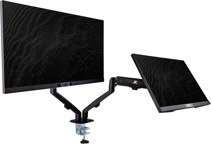HP Series 5 Pro 527pq 27 QHD IPS Monitor with 5ms Response Time Anti Glare Flicker Free VESA Mount (100mm) Displayport HDMI (9D9S0UT#ABA) 2 Pack w/DKZ Hub &amp ErgoFlexy Dual Mount Arms