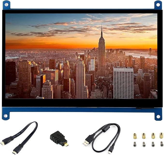 waveshare 7inch HDMI LCD IPS Capacitive Touch Screen 1024×600 Display Monitor Compatible with Raspberry Pi 5/4B/3B+/3B/Pi Zero W/Zero 2W/Pico/Pico W/Pico 2/Pico 2WJetson Nano/Win10/8/7etc.