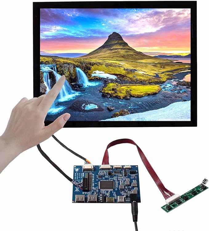 VSDISPLAY 12.1'' 1024x768 LCD Touch Screen 4:3 Monitor for Industrial/Gaming Secondary Display with USB/USB-C Video Input