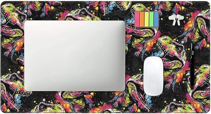 Colorful Tyrannosaurus Rex Mouse Pad Non Slip Large Desk Keyboard Mat Gaming Protection Pad 16X29.5 Inch