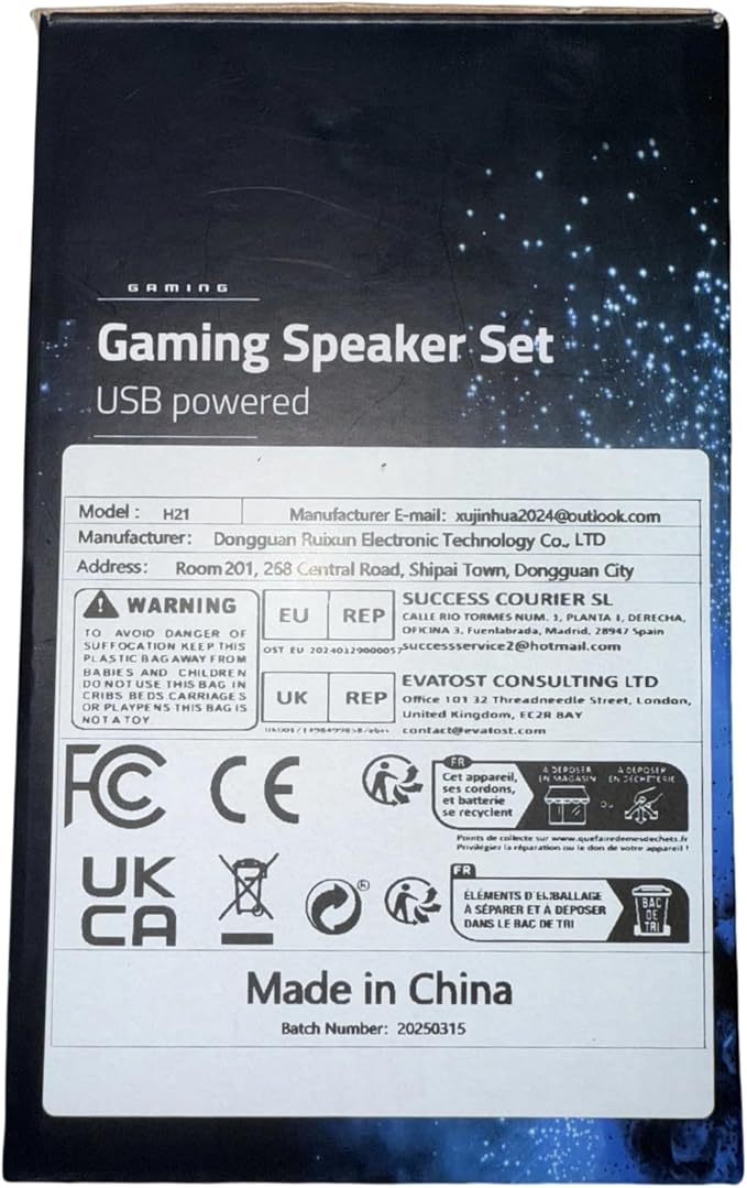 H21 Classic Computer Speakers for Desktop PC Full Stereo Sound USB-Powered Gaming Speaker with 3.5mm Aux Multimedia for Laptop/Desktop/Tablets/Phone(Black