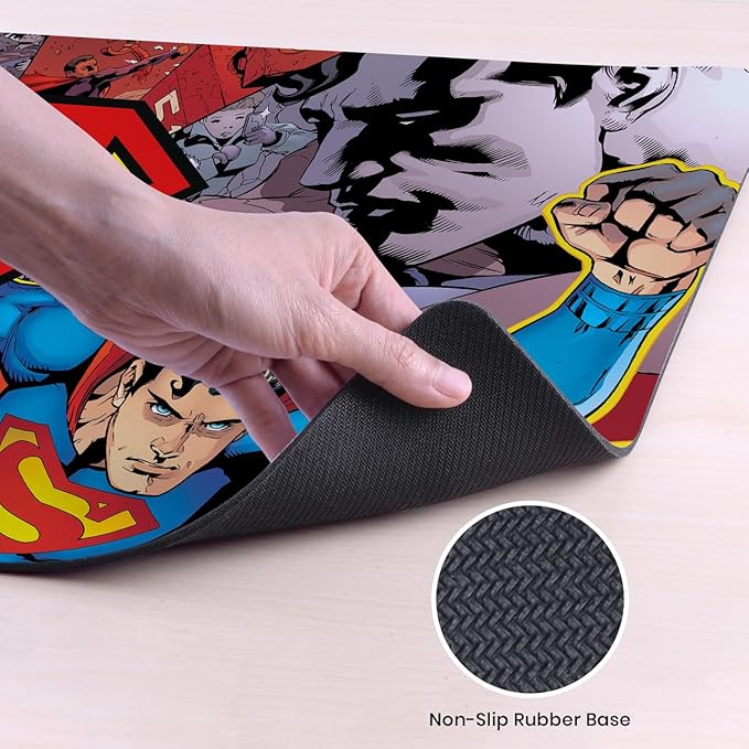 Head Case Designs Officially Licensed Superman DC Comics Oversized Logos and Comic Book 37.4 x 15.75 x 0.16 inches (900 x 400 mm) - XL Gaming Office Desk PC Keyboard Mouse Mat Pad