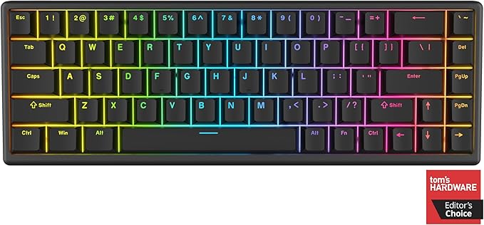 ARBITER Polar 65 - CNC Magnetic Gaming Keyboard w Rapid Trigger Hall Effect Switches CNC Aluminum Frame Rapid Key 65% Compact Bright RGB Dual-Shot PBT Keycaps- Just Black