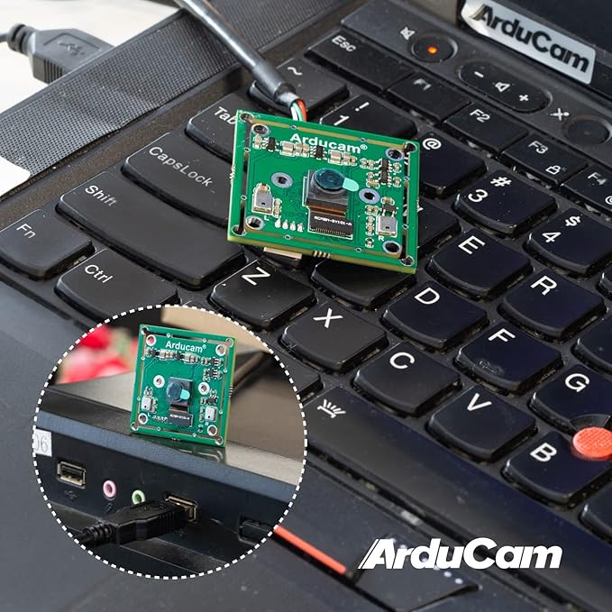 Arducam 8MP 1080P USB Camera Module for Raspberry Pi 1/4” CMOS IMX219 Mini UVC USB2.0 Webcam Board with 1.64ft/0.5m USB Cable for Windows Linux Android and Mac OS