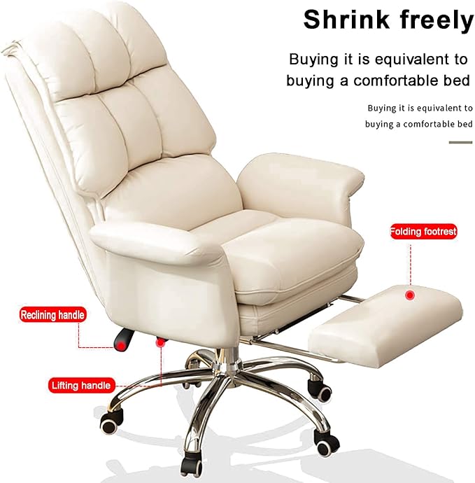 Office Chair Gaming Chair Computer Chair Ergonomic Computer Chair Home Executive Chair High Back Desk Chair for ConferencePU Leather Swivel Chair Adjustable Gaming Chair with Footrest Armre