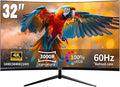 ZZA 32 4K Curved Gaming Monitor - UHD（3840 * 2160） 60Hz Computer Monitor Immersive Gaming Experience with Refresh Rate VA Panel 3000R and Adptsync Premium | HDR10 | 100% sRGB | 3840x2160