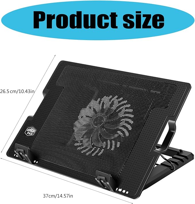 Laptop Cooling Pad Gaming Laptop Coolers Laptop Cooling Stand Adjustable 2 Port USB for 11inch-18inch Laptops Notebook