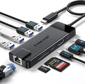 USB C Docking Station - 10 in 1 with Gigabit Ethernet 4K HDMI 4*USB A 3.0/2.0 100w PD USB-C 3.0 SD/TF USB Hub Multiport Adapter for MacBook Pro/Air