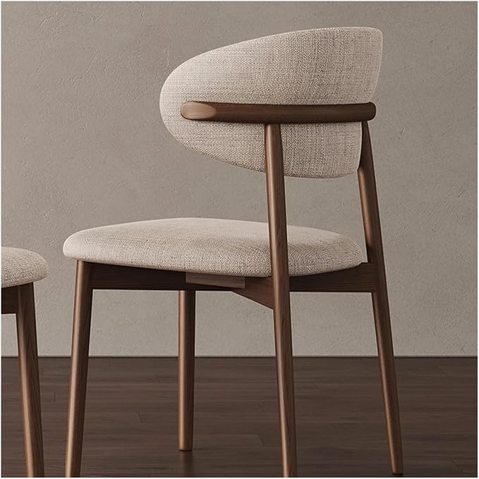 Adjustable Office Computer Chair with Armrest 1pcs Upholstered Dining Chairs Indoor Furniture with Curved Backrest Wooden Frame